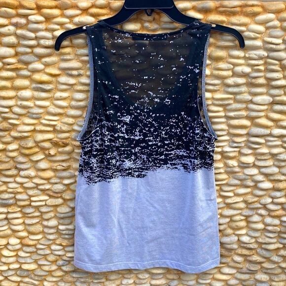 All Saints Bronte Kique Vest Black & Gray Semi Sheer Ombre Tank Top. Size 8. - Picture 2 of 6